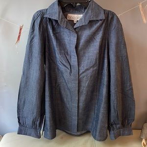bhoomki Blue button-tab sleeve shirt XS